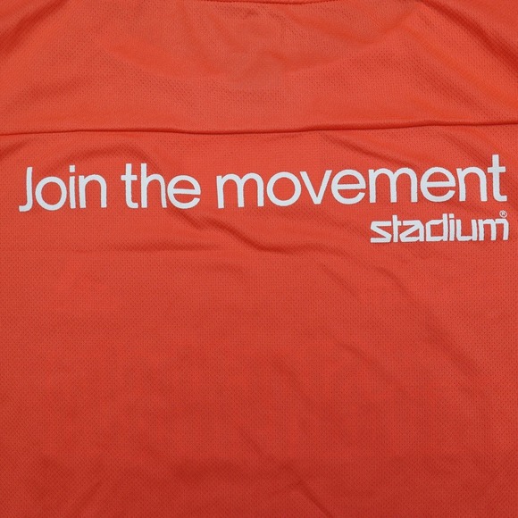 Adidas Shirt Womens M Orange Short Sleeve Crew Neck Logo Pullover Running Top - Picture 16 of 16